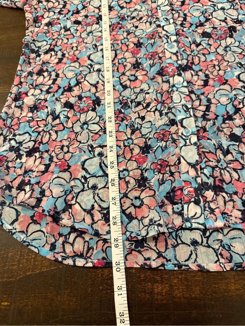 Kut from the Kloth Jasmine Floral Sheer Button Down Blouse Top Size L - Picture 10 of 11